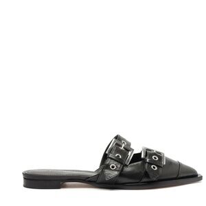 SCHUTZ Black Penny Leather Flat